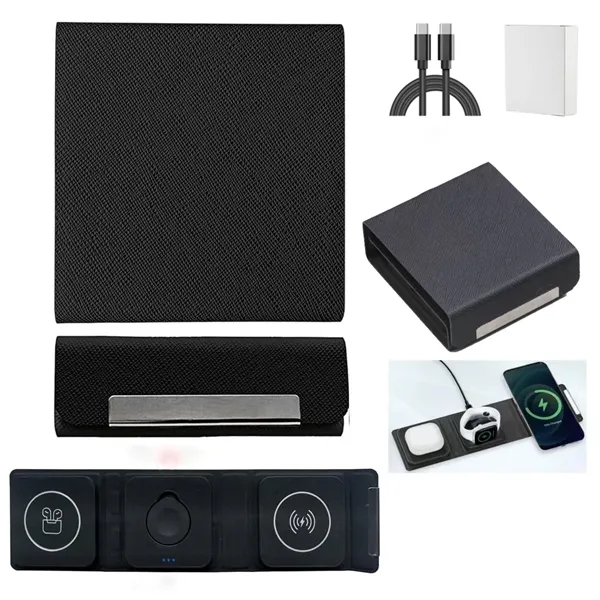 3 in 1 magnetic foldable wireless charger plus 1 color silkscreen... from ASI 37218 Athena Promo (tm)