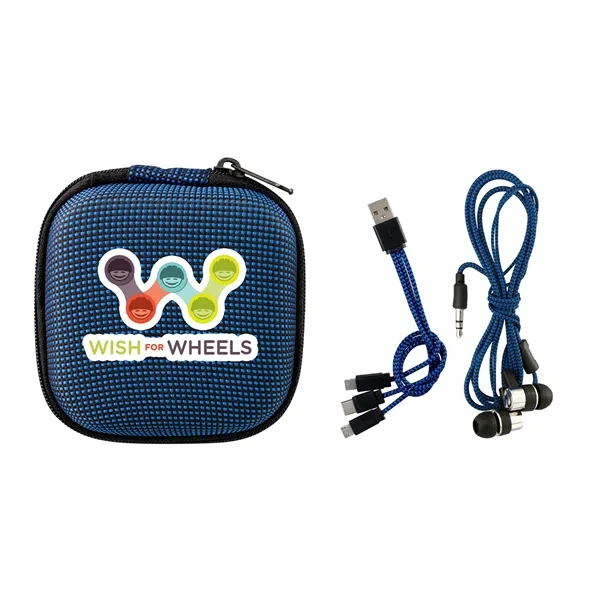 TEXTURED CHARGING CABLE EAR BUD KIT... from ASI 30208 A P Specialties