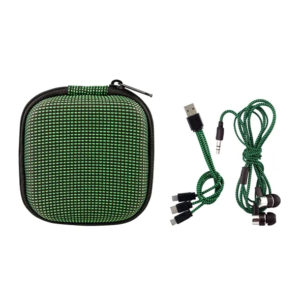 TEXTURED CHARGING CABLE EAR BUD KIT... from ASI 30208 A P Specialties