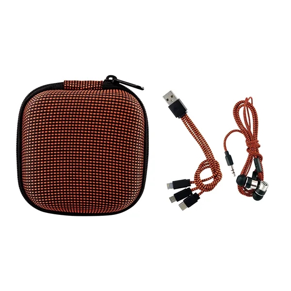 TEXTURED CHARGING CABLE EAR BUD KIT... from ASI 30208 A P Specialties