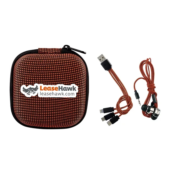 TEXTURED CHARGING CABLE EAR BUD KIT... from ASI 30208 A P Specialties
