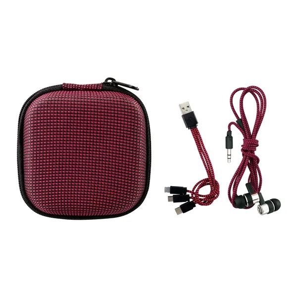 TEXTURED CHARGING CABLE EAR BUD KIT... from ASI 30208 A P Specialties