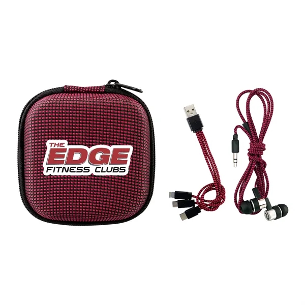 TEXTURED CHARGING CABLE EAR BUD KIT... from ASI 30208 A P Specialties