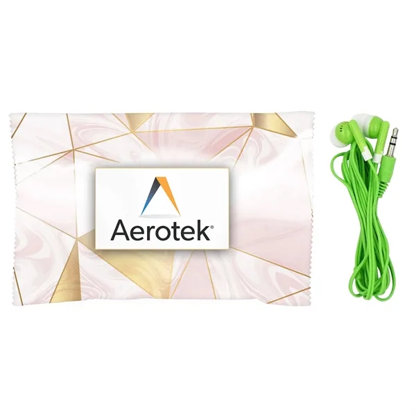 Marble Wrapped Up Ear Bud Set... from ASI 30208 A P Specialties / AP Specialties