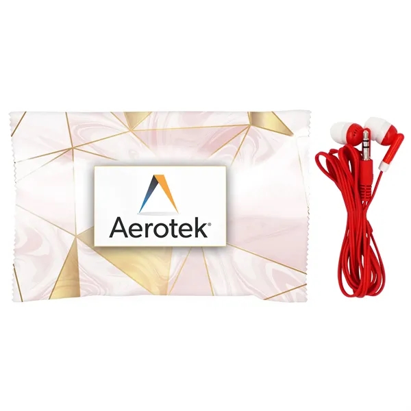 Marble Wrapped Up Ear Bud Set... from ASI 30208 A P Specialties / AP Specialties