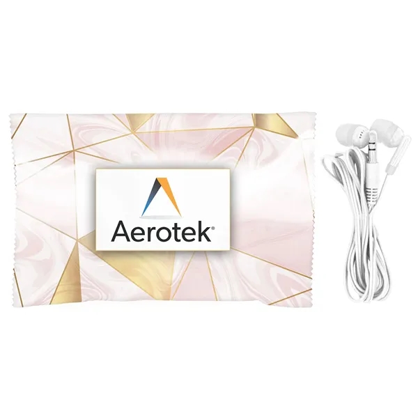 Marble Wrapped Up Ear Bud Set... from ASI 30208 A P Specialties / AP Specialties