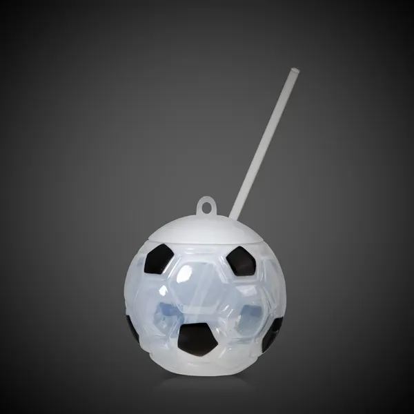 18 oz. acrylic soccer ball shaped cup with lid, straw and... from ASI 42016 Brighter Promotions Inc