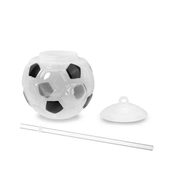 18 oz. acrylic soccer ball shaped cup with lid, straw and... from ASI 42016 Brighter Promotions Inc