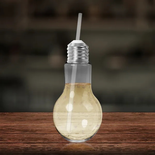 16 oz. light bulb shaped cup with straw and screw-on metal... from ASI 42016 Brighter Promotions Inc / Chemical Light™