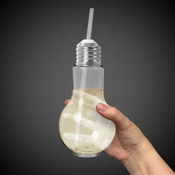 16 oz. light bulb shaped cup with straw and screw-on metal... from ASI 42016 Brighter Promotions Inc / Chemical Light™