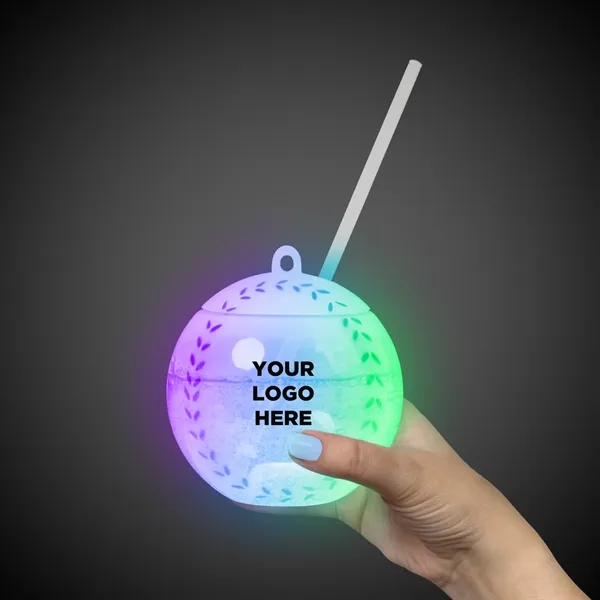 18 oz. baseball shaped plastic cup with lid, straw and 3... from ASI 42016 Brighter Promotions Inc