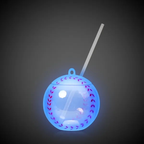 18 oz. baseball shaped plastic cup with lid, straw and 3... from ASI 42016 Brighter Promotions Inc