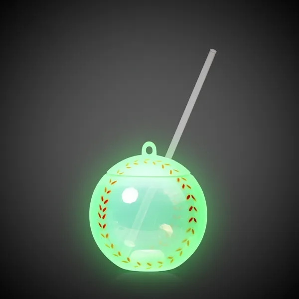 18 oz. baseball shaped plastic cup with lid, straw and 3... from ASI 42016 Brighter Promotions Inc