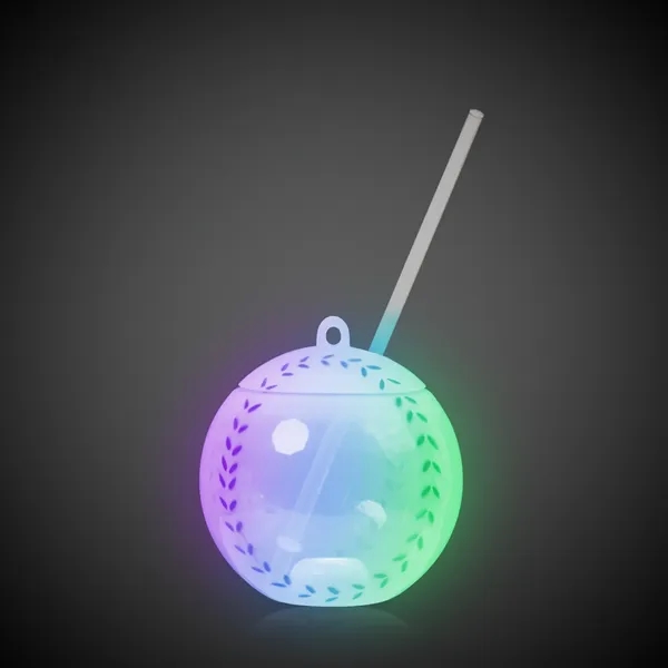 18 oz. baseball shaped plastic cup with lid, straw and 3... from ASI 42016 Brighter Promotions Inc