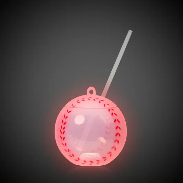 18 oz. baseball shaped plastic cup with lid, straw and 3... from ASI 42016 Brighter Promotions Inc