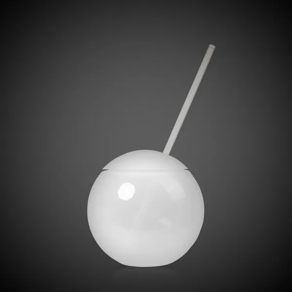 Round plastic ball-shaped 20 ounce capacity drinking tumbler with straw.... from ASI 42016 Brighter Promotions Inc