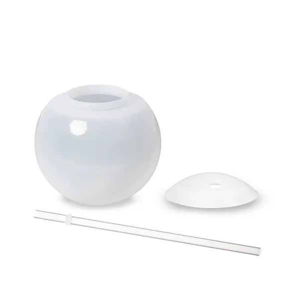 Round plastic ball-shaped 20 ounce capacity drinking tumbler with straw.... from ASI 42016 Brighter Promotions Inc