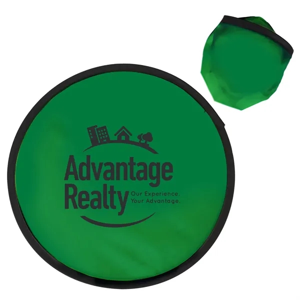 10" folding polyester flying disc with color match storage pouch.... from ASI 63549 Jornik Manufacturing Corp