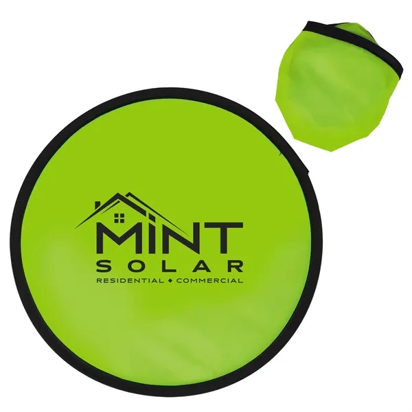 10" folding polyester flying disc with color match storage pouch.... from ASI 63549 Jornik Manufacturing Corp