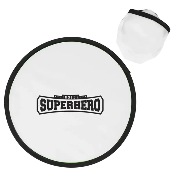 10" folding polyester flying disc with color match storage pouch.... from ASI 63549 Jornik Manufacturing Corp