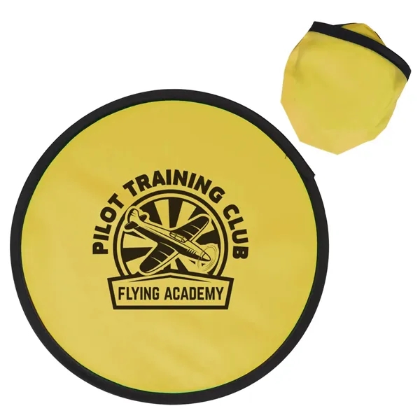 10" folding polyester flying disc with color match storage pouch.... from ASI 63549 Jornik Manufacturing Corp