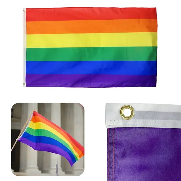 Rainbow flag with 2 grommets to openings to attach to a... from ASI 52710 Lincoln Line