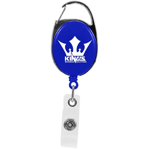 Oval shaped carabiner with retractable badge reel and a 30" nylon... from ASI 39552 BEL Promo