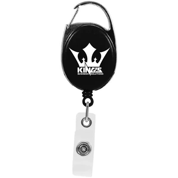 Oval shaped carabiner with retractable badge reel and a 30" nylon... from ASI 39552 BEL Promo