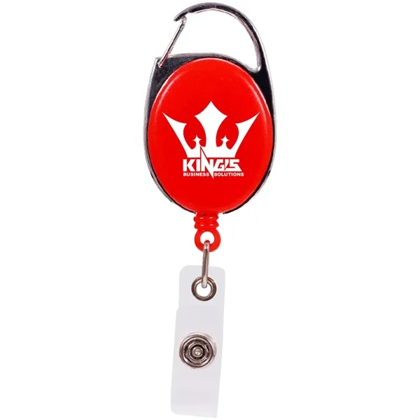 Oval shaped carabiner with retractable badge reel and a 30" nylon... from ASI 39552 BEL Promo