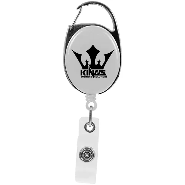 Oval shaped carabiner with retractable badge reel and a 30" nylon... from ASI 39552 BEL Promo