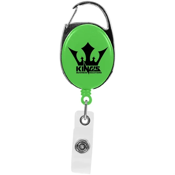 Oval shaped carabiner with retractable badge reel and a 30" nylon... from ASI 39552 BEL Promo