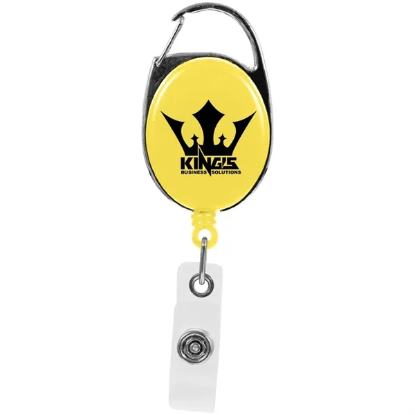 Oval shaped carabiner with retractable badge reel and a 30" nylon... from ASI 39552 BEL Promo