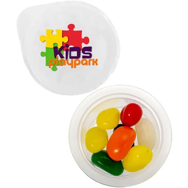 Small full color plastic cup filled with candy or snack fills.... from ASI 39552 BEL Promo