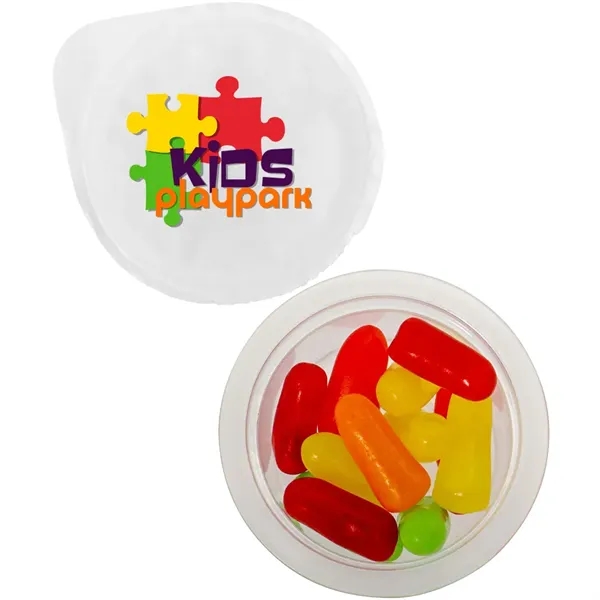 Small full color plastic cup filled with candy or snack fills.... from ASI 39552 BEL Promo