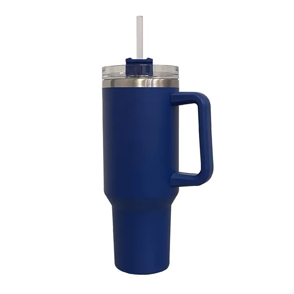 40 oz stainless mug bottle w-handle lid straw... from ASI 39820 Opusline (Benmex) / Opus Line