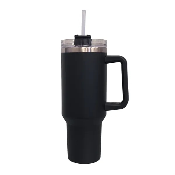 40 oz stainless mug bottle w-handle lid straw... from ASI 39820 Opusline (Benmex) / Opus Line