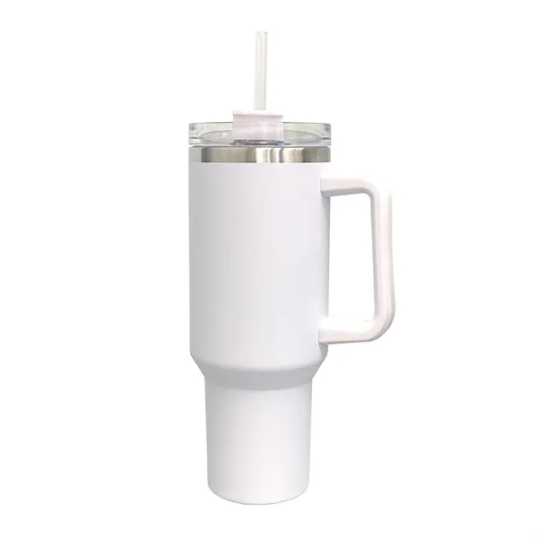 40 oz stainless mug bottle w-handle lid straw... from ASI 39820 Opusline (Benmex) / Opus Line
