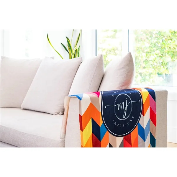 Soft and warm 30" x 40" sublimated Sherpa blanket, 100% polyester.... from ASI 73520 Neet Feet / Kanata Blanket