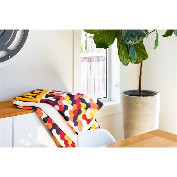 Soft and warm 50" x 60" sublimated sherpa blanket, 100% polyester.... from ASI 73520 Neet Feet / Kanata Blanket