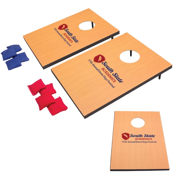 Mini bag toss game with 2 boards, 8 bags (4 red,... from ASI 62190 Illini