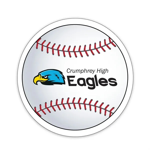 3"H x 3"W 35 mil Baseball shaped magnet that's made in... from ASI 54040 Fey Promo / Magna-Tel by Fey