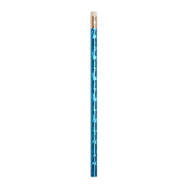 Prismatic foil wrap round wooden pencil with imprint... from ASI 37218 Athena Promo (tm)