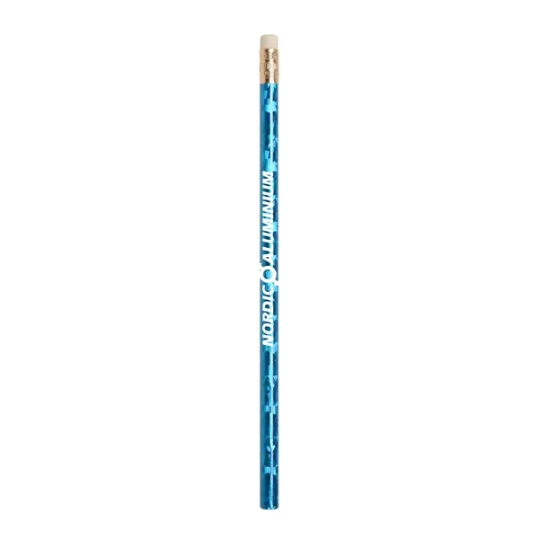 Prismatic foil wrap round wooden pencil with imprint... from ASI 37218 Athena Promo (tm)