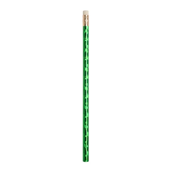 Prismatic foil wrap round wooden pencil with imprint... from ASI 37218 Athena Promo (tm)