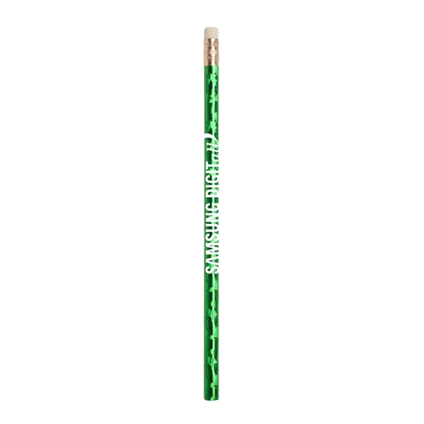 Prismatic foil wrap round wooden pencil with imprint... from ASI 37218 Athena Promo (tm)