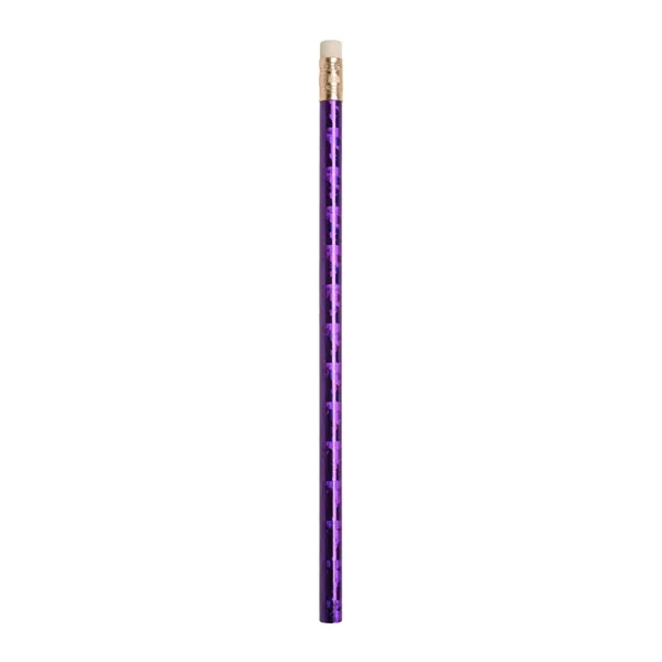 Prismatic foil wrap round wooden pencil with imprint... from ASI 37218 Athena Promo (tm)