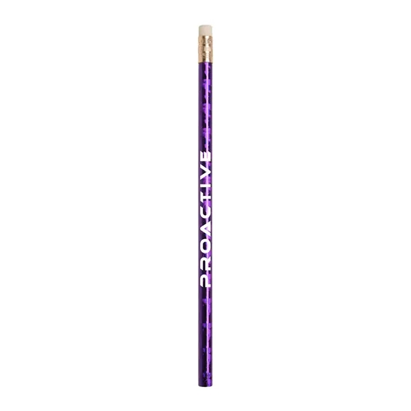 Prismatic foil wrap round wooden pencil with imprint... from ASI 37218 Athena Promo (tm)