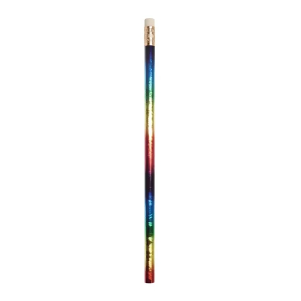 Prismatic foil wrap round wooden pencil with imprint... from ASI 37218 Athena Promo (tm)