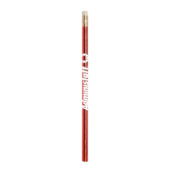 Prismatic foil wrap round wooden pencil with imprint... from ASI 37218 Athena Promo (tm)