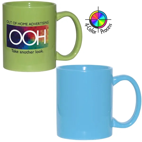 4-Color process stoneware mug with c-shaped handle, holds 11 ounces.... from ASI 80093 Pyrographics / Pyrographics Line